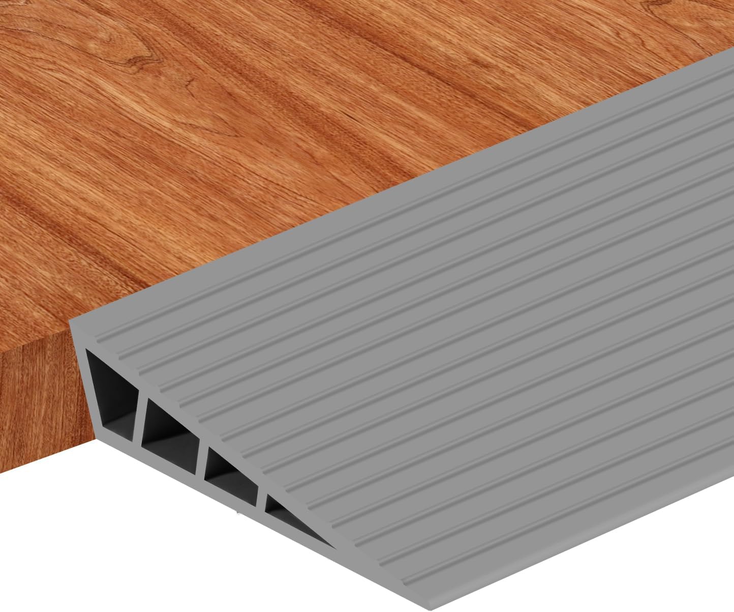 1 Rise Threshold Ramps for Doorways, Door Floor Transition Strip Self-Adhesive Wheelchairs Ramps, Door Threshold for Home Steps (Grey, 2 PC) 1 Rise - 2 PC Gray