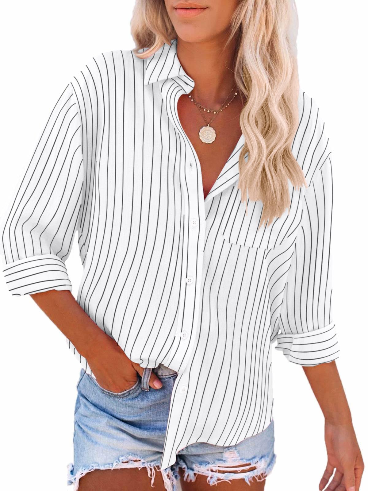 Paintcolors Womens Button Down Shirts Long Sleeve Dressy Casual Blouses Button Up Collared Shirts Tops for women