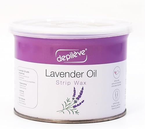 Depileve Tira de cera para depilación - Cera de colofonia de lavanda de 14 onzas - Cera de cuerpo completo - Ideal para pieles delicadas y sensibles