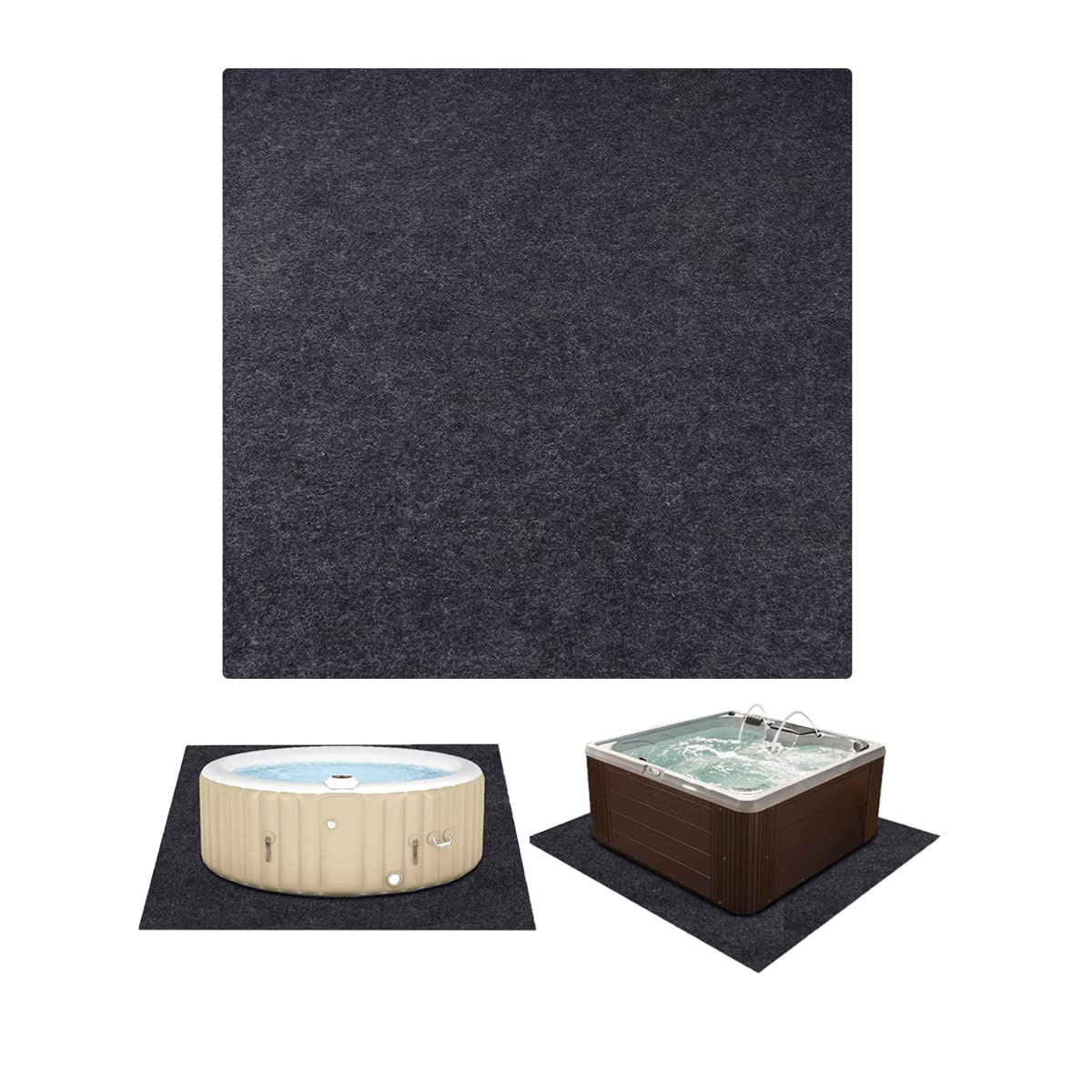 75″x75″ Extra Large Hot Tub Pad Inflatable Hot Tub Mat