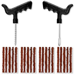 T Handle Tire Repair Plugs - Tire Plug Kit Heavy Duty Professional Tire Repair Kit Fix a Flat Tire Sealant - ATV Tire Puncture Repair Kit for Tractor, Bike and Car - Flat Tire Kit Repair Tire Tool