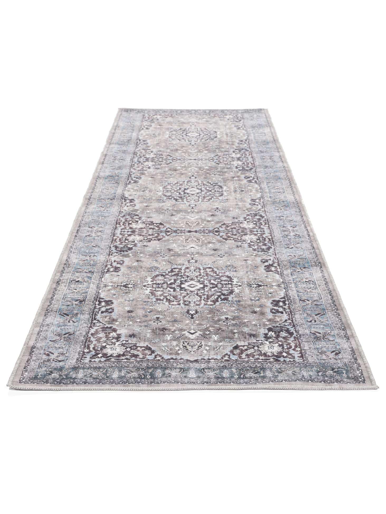 RugVista Gina Oriental, Dywan, Nowoczesne, 80 x 250 cm, Prostokąt, Niski, Pokój dzienny, Sypialnia, Korytarz, Prać w pralce, Szary/Beżowy