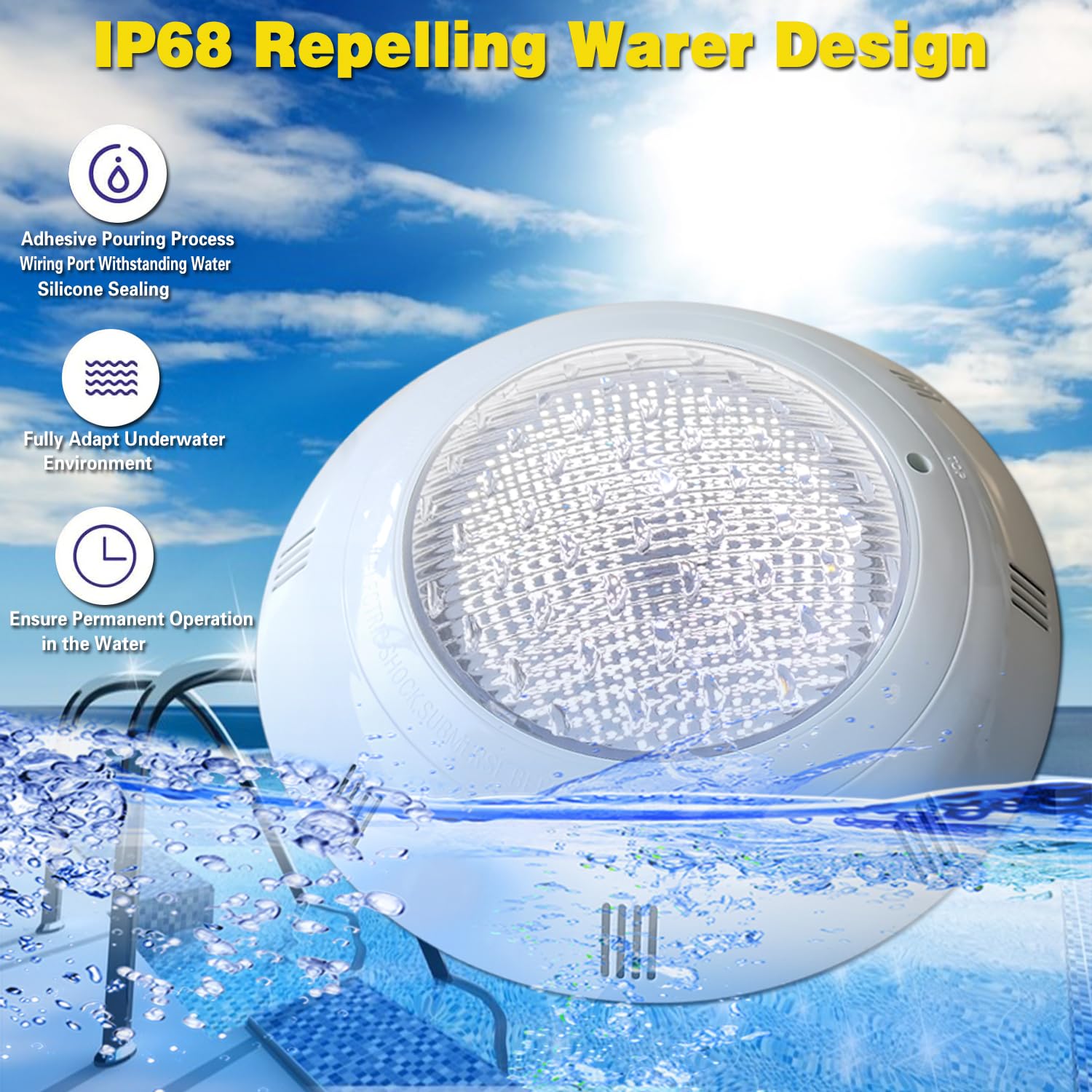 B·LED BARCELONA LED - Foco LED para piscina de superficie 12V AC - 24W - Sumergible - IP68