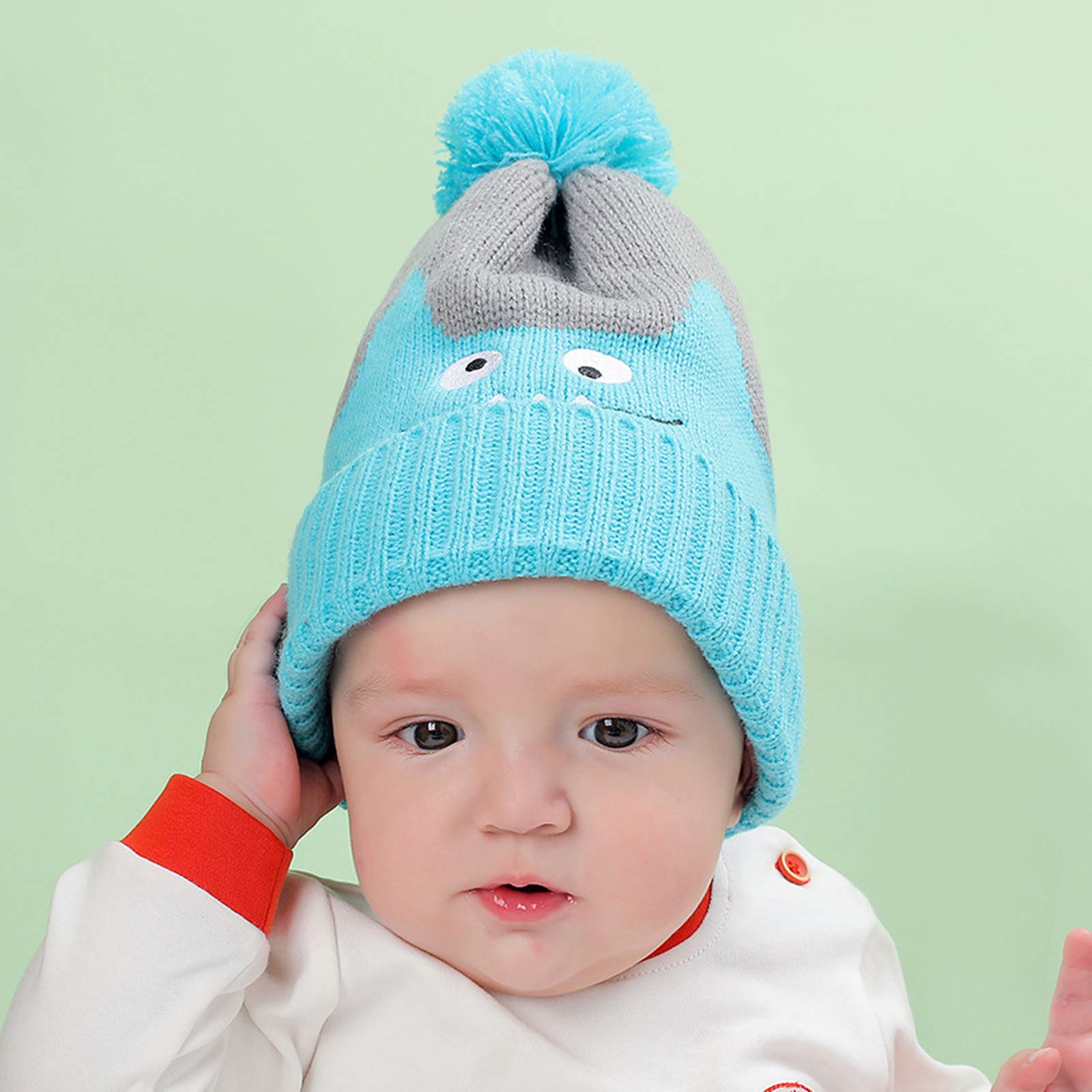 iFCOW Baby Strickmütze für Neugeborene Kleinkind Winter Warm Cartoon Mütze