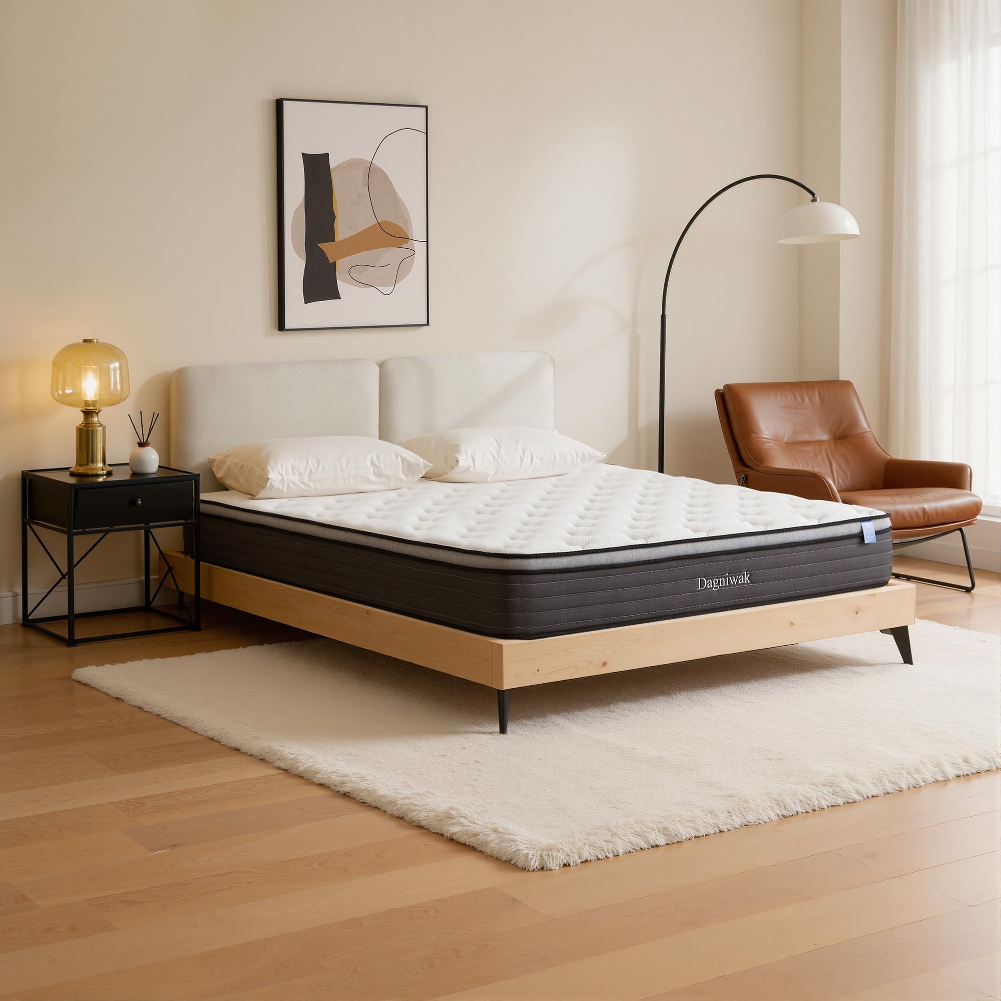Photo 1 of Meqiodas 10 Inch Fueen Memory Foam Mattress, Comfort Sleep, Medium Firm Feel, Decompression, Skin Friendly (10 inch, Full)