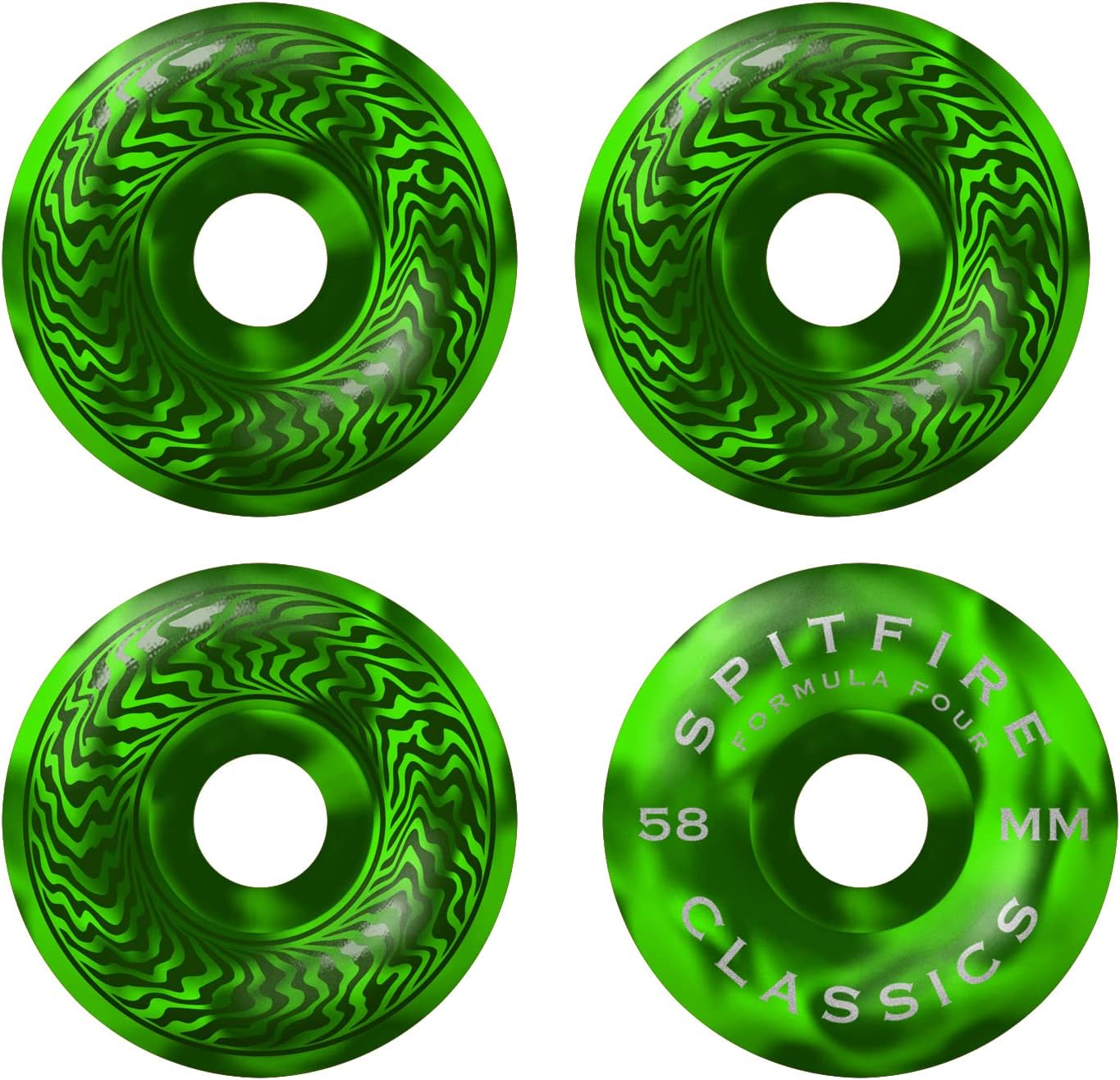 Spitfire Skateboard Wheels 58mm Swirled Classic F4 99A Green Amazon