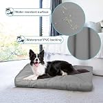 Explore Land Waterproof Dog Bed Cover Canvas Washable Dog Crate Pad Replacement Cover for 48 Inch Crate, 46Lx29Wx4H inch, Gray