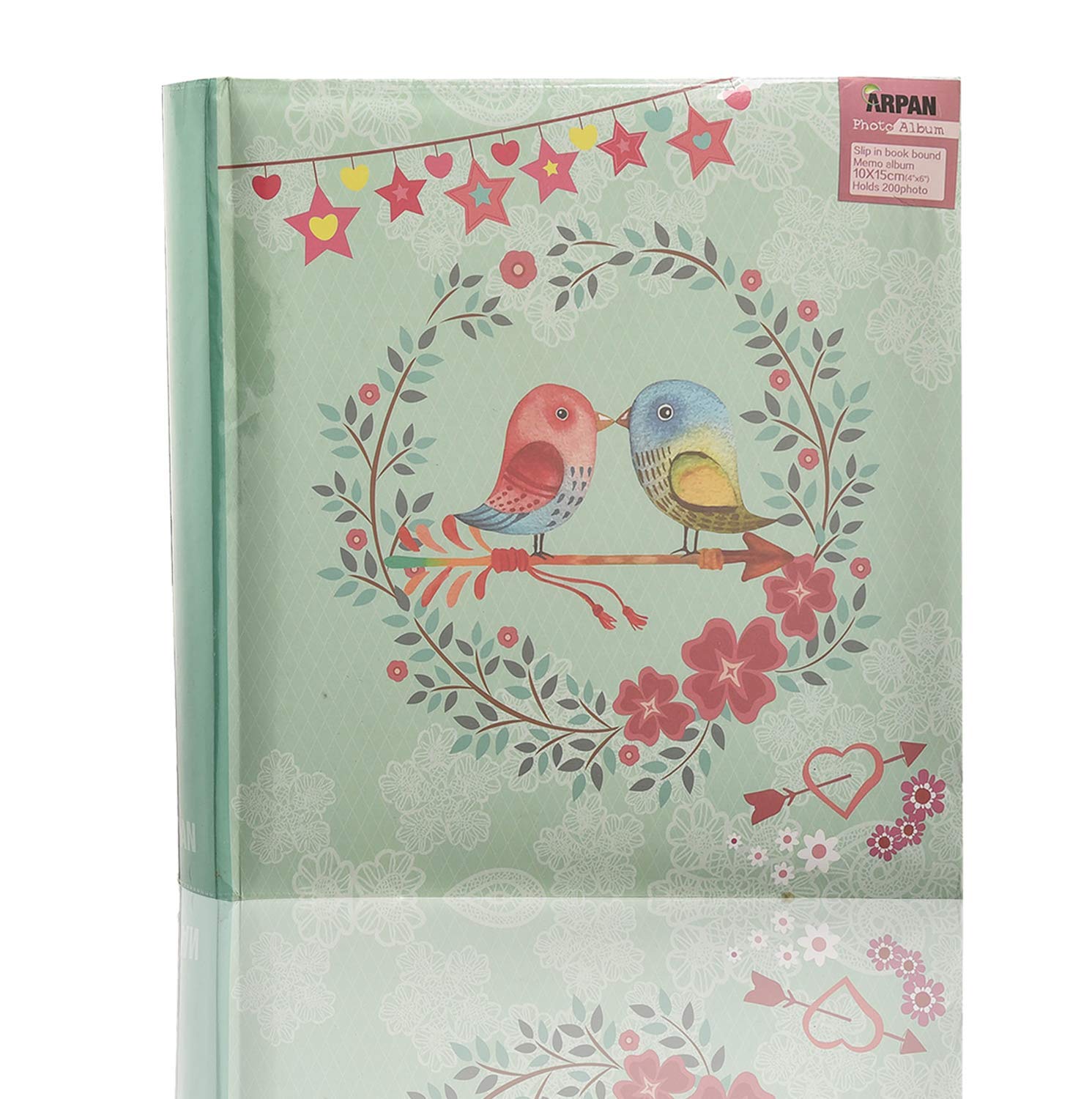6x4'' Photo Album Slip in Case Bookbound Memo Album for 200 Photos (Vintage Bird)