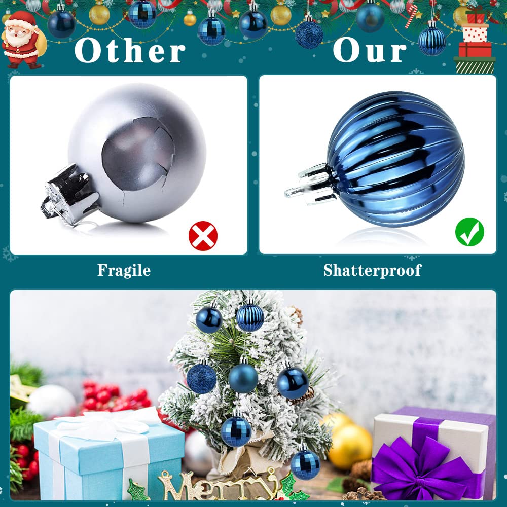 Deago 36Pcs Christmas Ball Ornaments Shatterproof Christmas Tree Balls Decorations Small 1.57\" For Tree Holiday Wedding Party Decorations (Silver) - Walmart Supplies