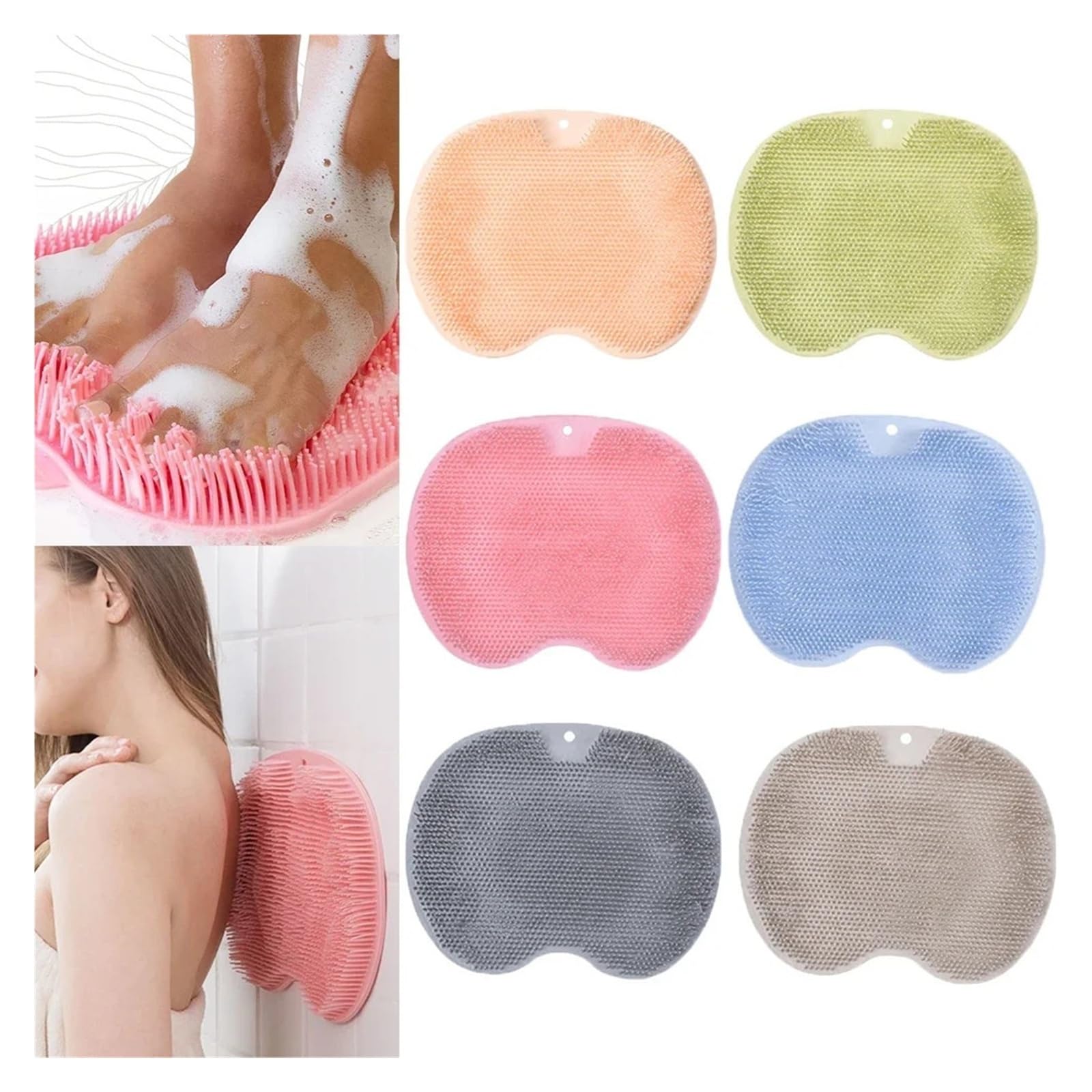 Cepillo de silicona para pies de ducha con ventosas exfoliante (1 unidad)