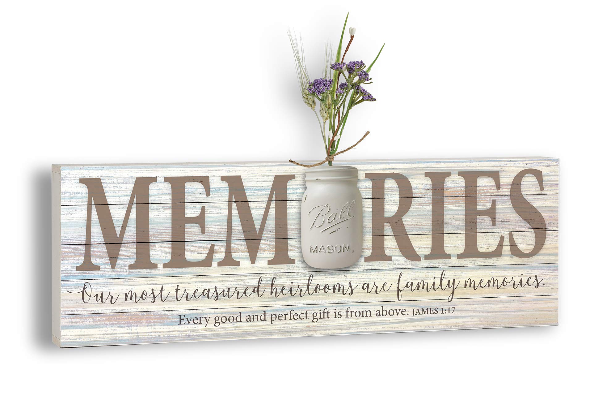 Imagine Design Memories Mason Jar Word Box Plaque, Multi
