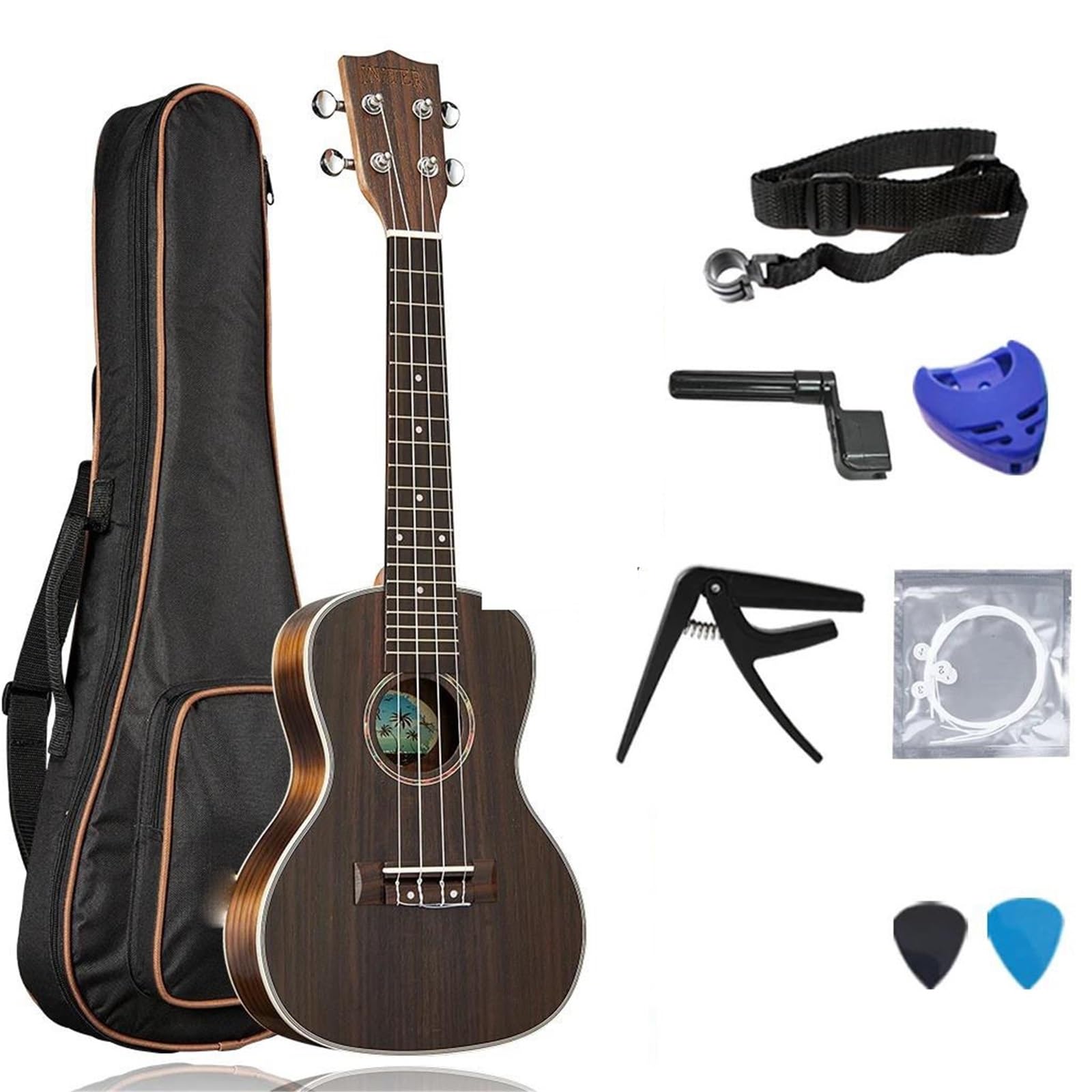 Ukulele Per Principianti Dimensioni Concerto Ukulele In Legno Di Mogano Accessori Inclusi(26 inches)