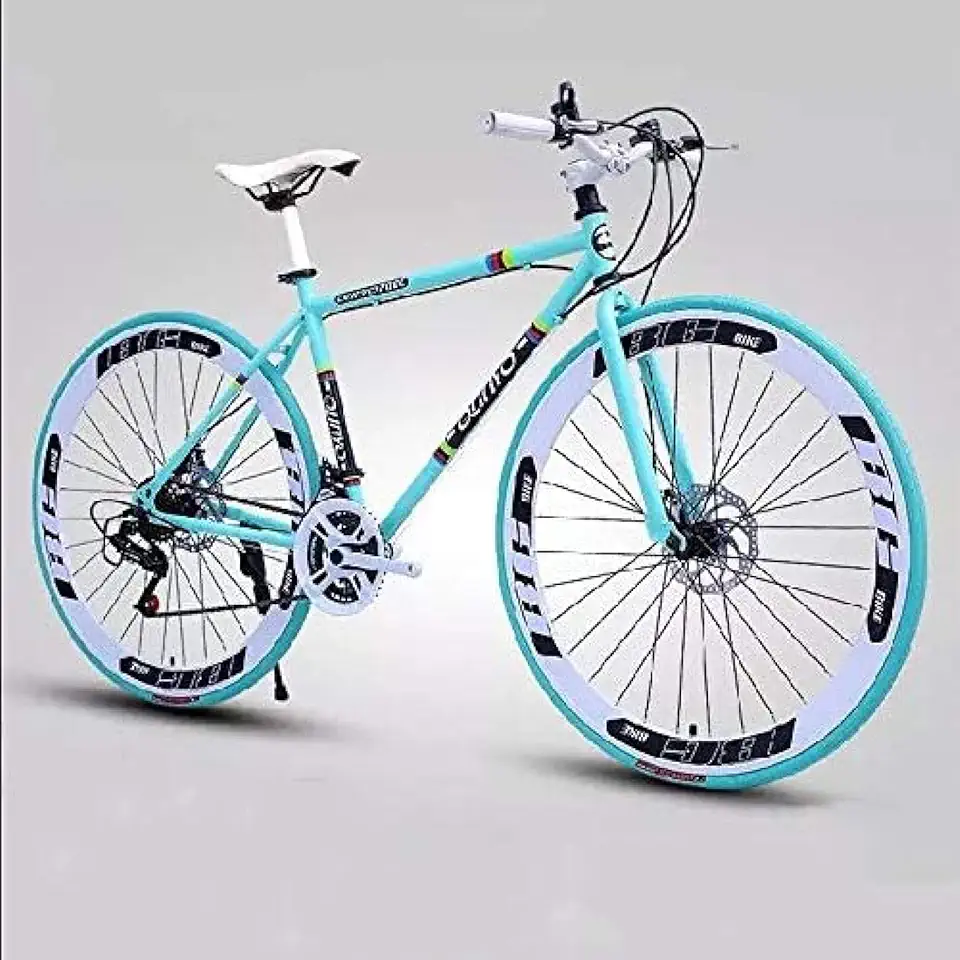 Bicicleta De Estrada Masculina E Feminina, Bicicletas De Estrada Para Adultos Com Estrutura De Aço Carbono De 24 Velocidades E 26 Polegadas, Corrida De Ciclismo Com Freio A Disco Duplo, Bicicleta