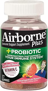 Airborne Plus + Probiotic, Assorted Fruit, 27 Gummies Each (Pack of 3) - coolthings.us
