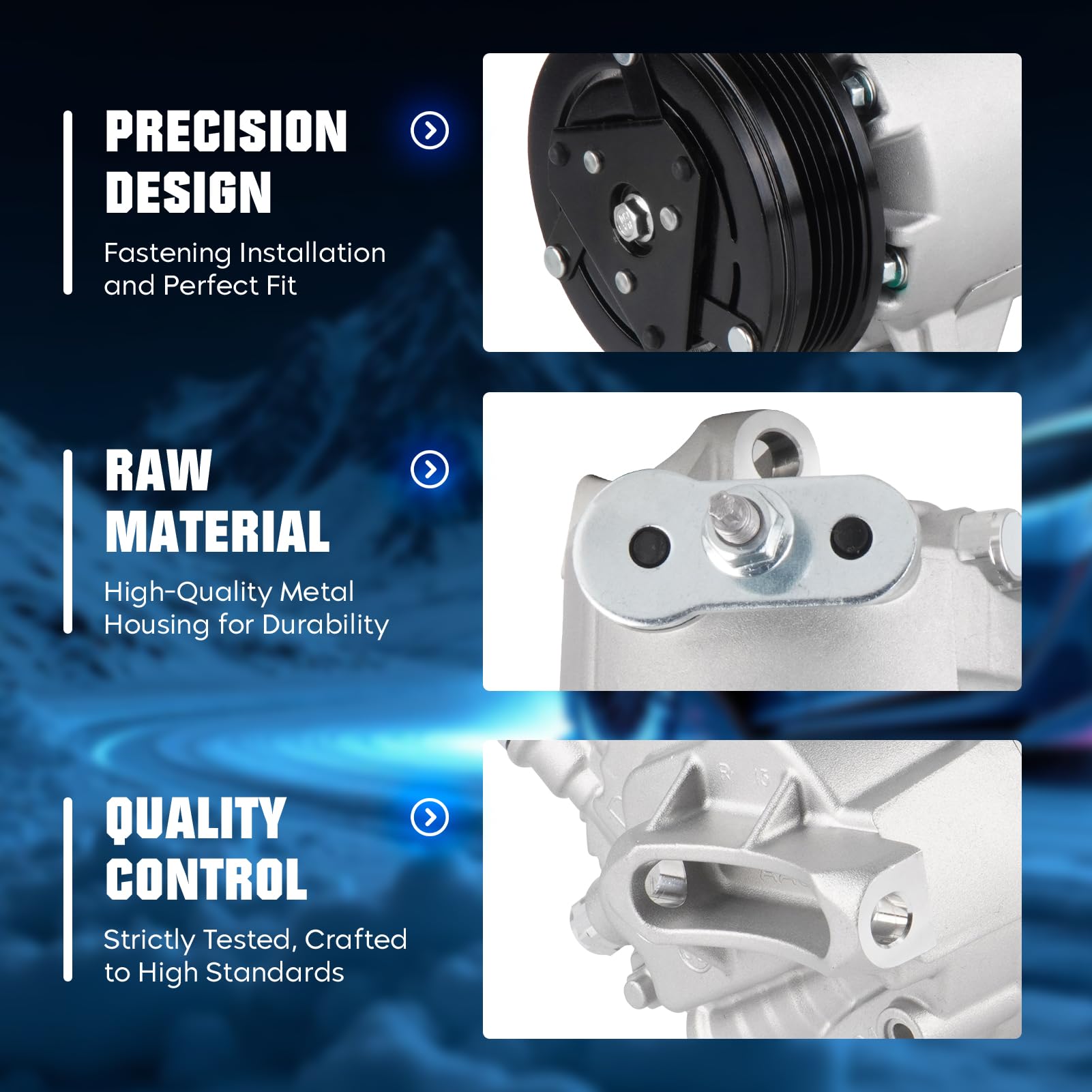 Sprężarka klimatyzatora AC do Chevroleta Cavalier 02-05, do Cobalt 05-10, Hhr 06-10, Malibu 07-12, dla Pontiac G5 G6 07-10, do Sunfire 05 06, do Saturn Aura 08 09, Ion 03 04 05 2,0 l 2,2 l 2,4 l