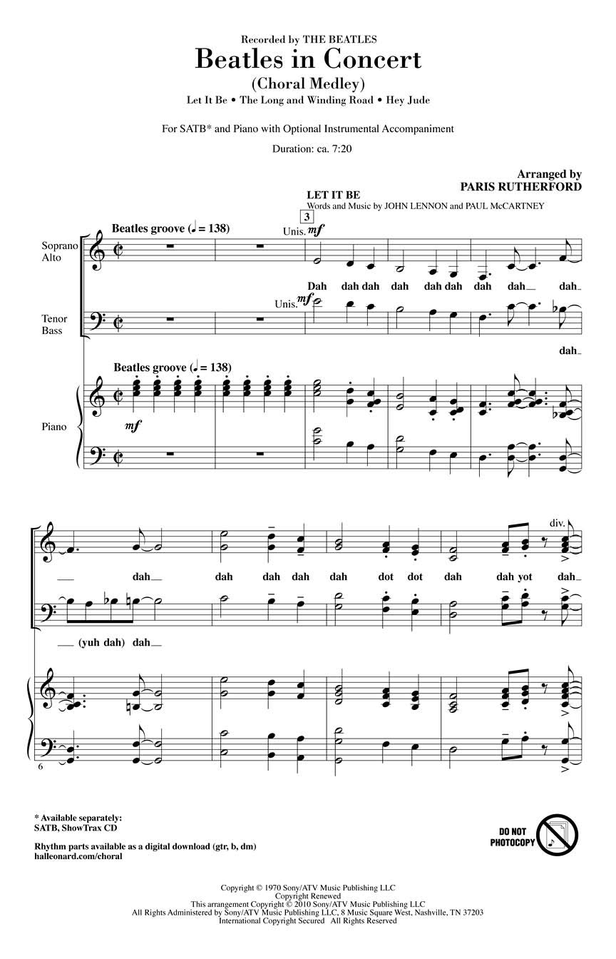 Beatles In Concert - (choral Medley)