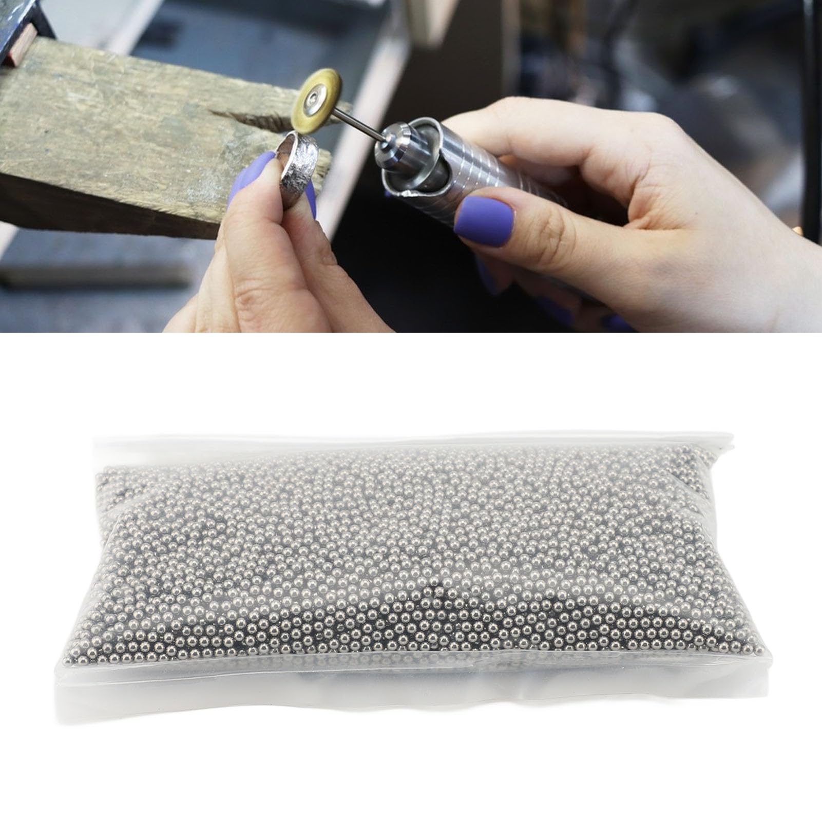Polierperlen aus Rostfreiem Stahl, für Metallpolieren in Verschiedenen Umgebungen, Ein Pfund -Paket, Geeignet für Juweliere, Handwerker, Gold und (2 mm / 0,08 Zoll Größe)
