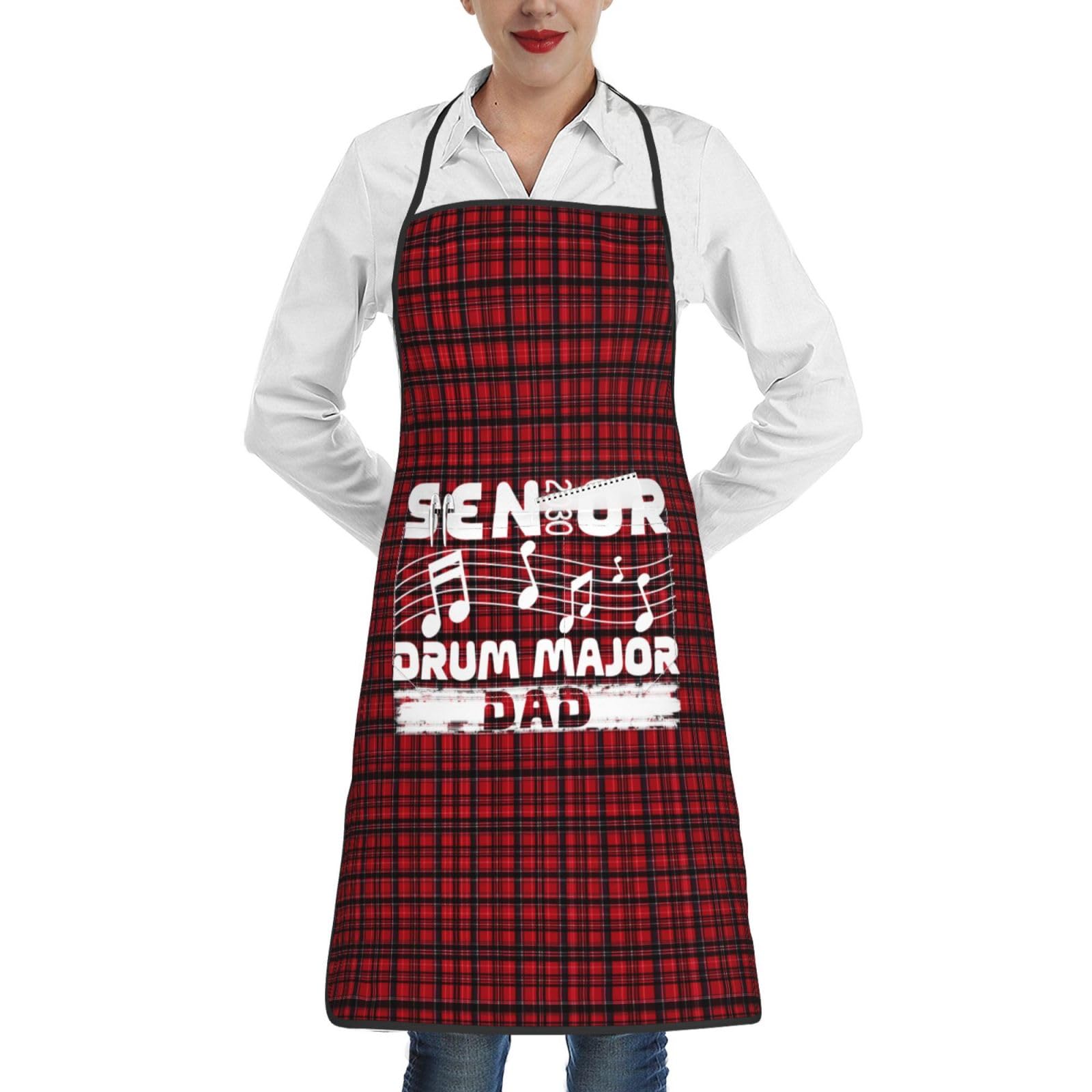 nopicsn Senior 2030 Drum Major Apron for cooking with Pockets Women Men Kitchen Chef Funny Aprons