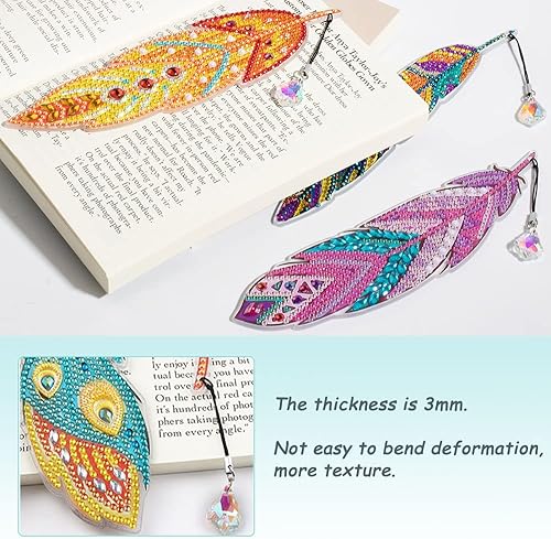 Miniatura 5 de 6 marcadores de pintura de diamantes marcapáginas de plumas de cristal para la oficina en casa la escuela pintura de diamantes 5D para principiantes