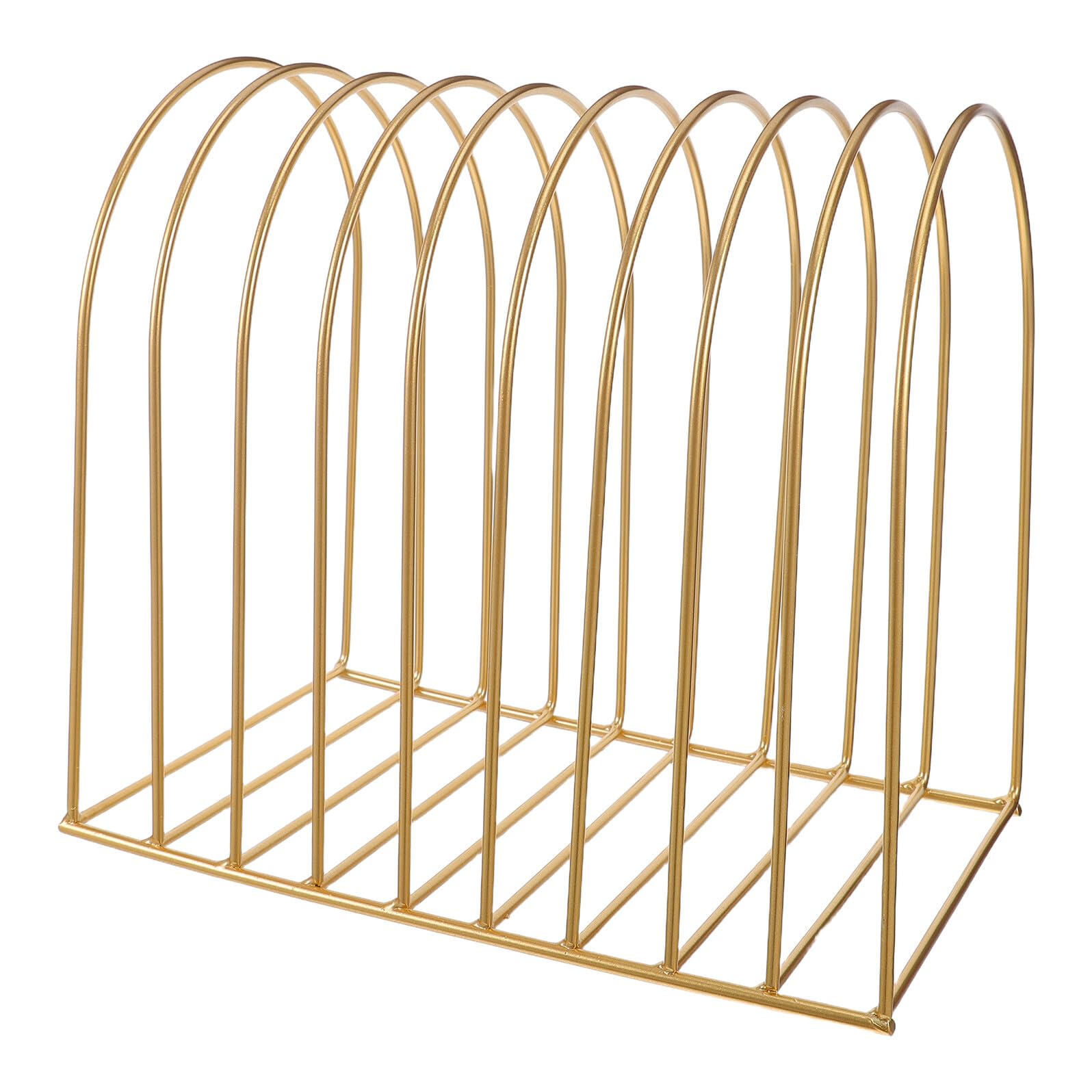 Libreria da Scrivania in Metallo Resistente Salvaspazio Design Semicircolare Dorato, Scaffale Multiuso Compatto per Ufficio e Studio, Organizzatore Mobile per Piccoli Spazi