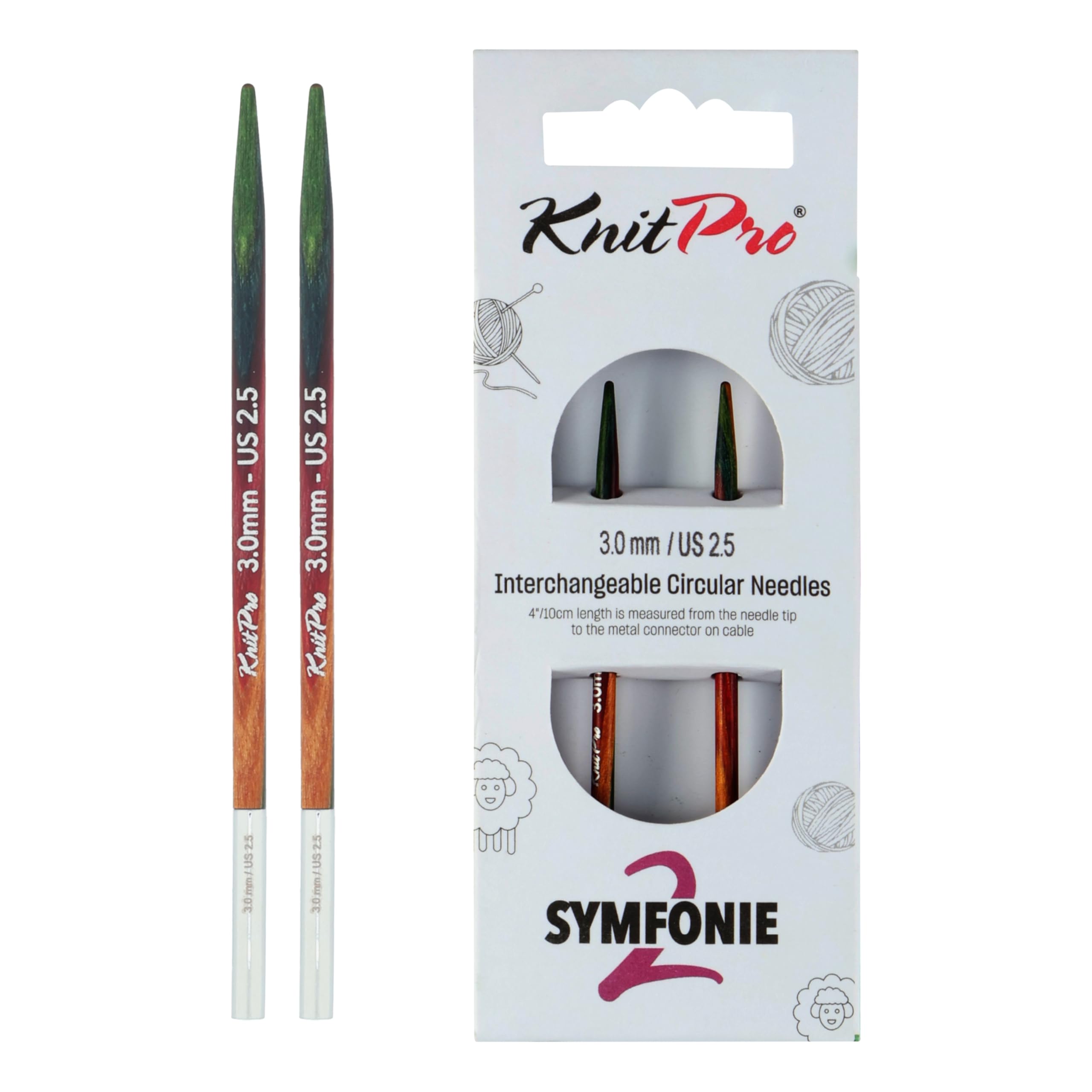 KnitPro Symfonie 2 Normal Interchangeable Needles 5" (13cm) | 3mm