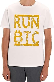 Run BTC Crypto Bitcoin Cryptocurrency T-Shirt Art Uomo Donna Classic Urban tees