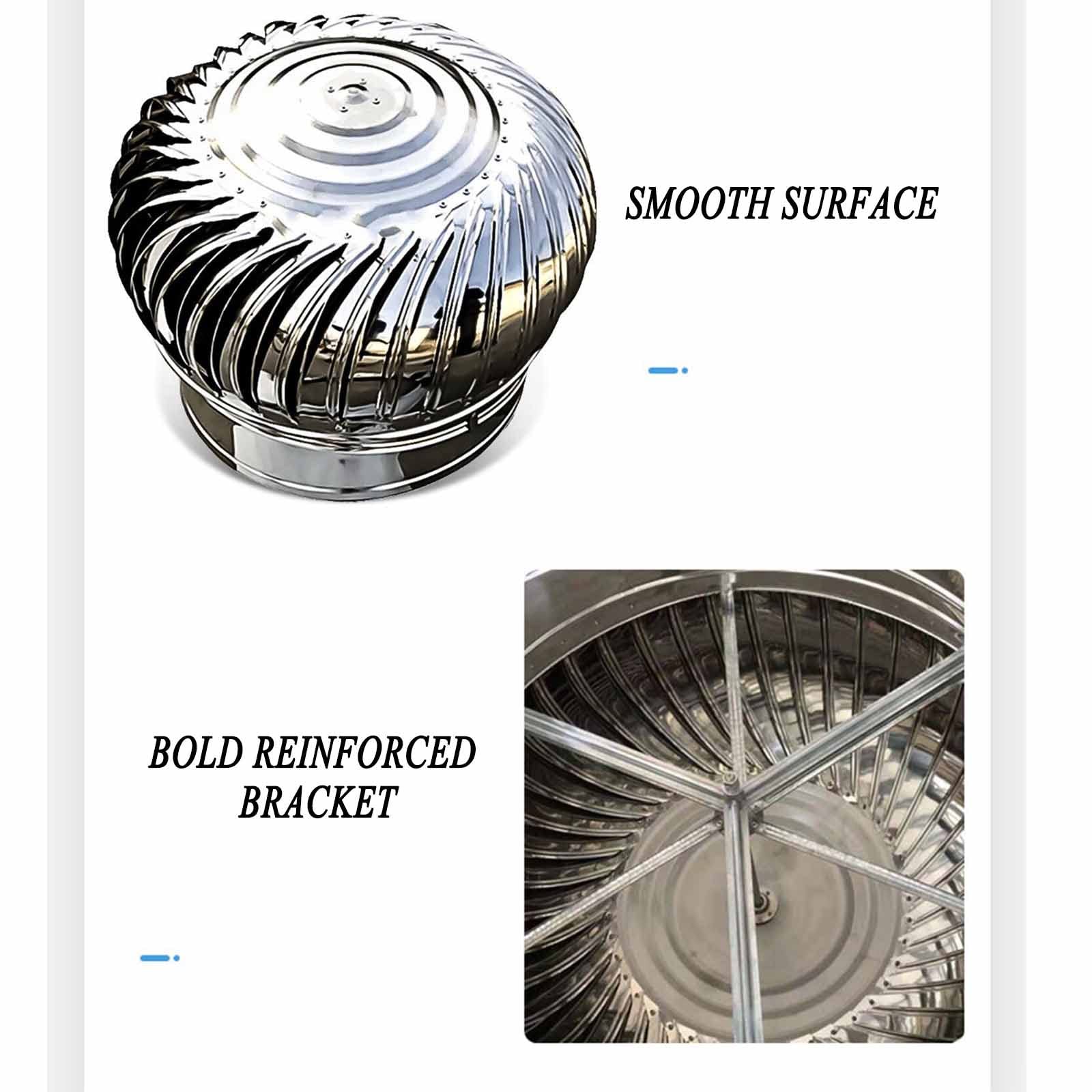 Rotat Comignolo cappello, Cappello rotante per camino in acciaio inox，acciaio inox 304 Cowl uccello Guard Spinner，Cowl cappello con Claw base Energy Sav,tetto Ventilator (Misura: 400mm/15.74in)