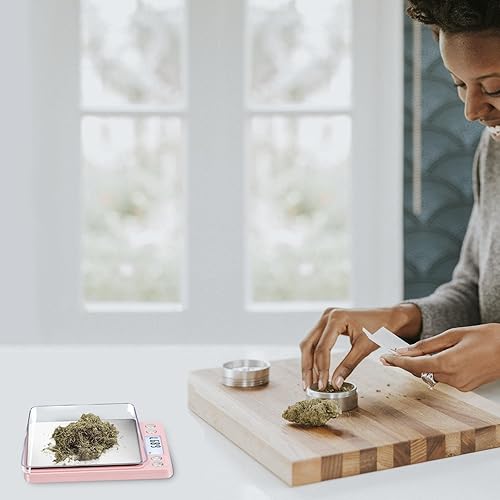 Miniatura 7 de Fuzion Báscula digital de precisión de 0.00 oz, mini báscula de alimentos de 17.64 oz para joyas pequeñas, oro, hierbas, especias, peso de gramos y