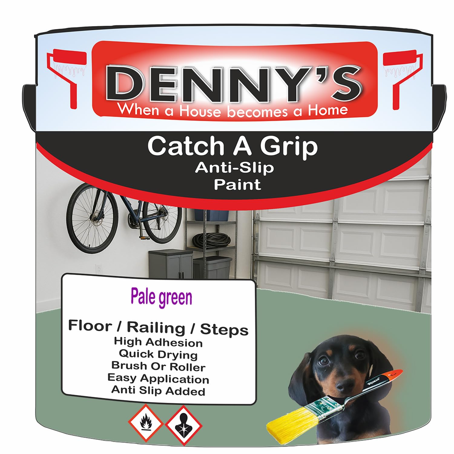 SCOOBYS PAINTS BACK IN THE MIX Catch A Grip Anti Slip Floor Paint – Non Slip Coating for Steps, Railings & Garages – 170 Colours, High Adhesion, Quick Dry, Multiple Sizes (Pale green, 5 Litre Tin)