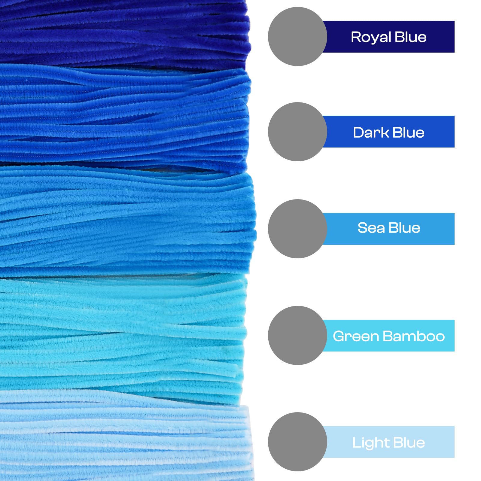 Caydo 500 Pieces Blue Pipe Cleaners for Flowers Chenille Stems Bulk for DIY Art and Craft Projects Creative Valentine's Day Gift - Image 4