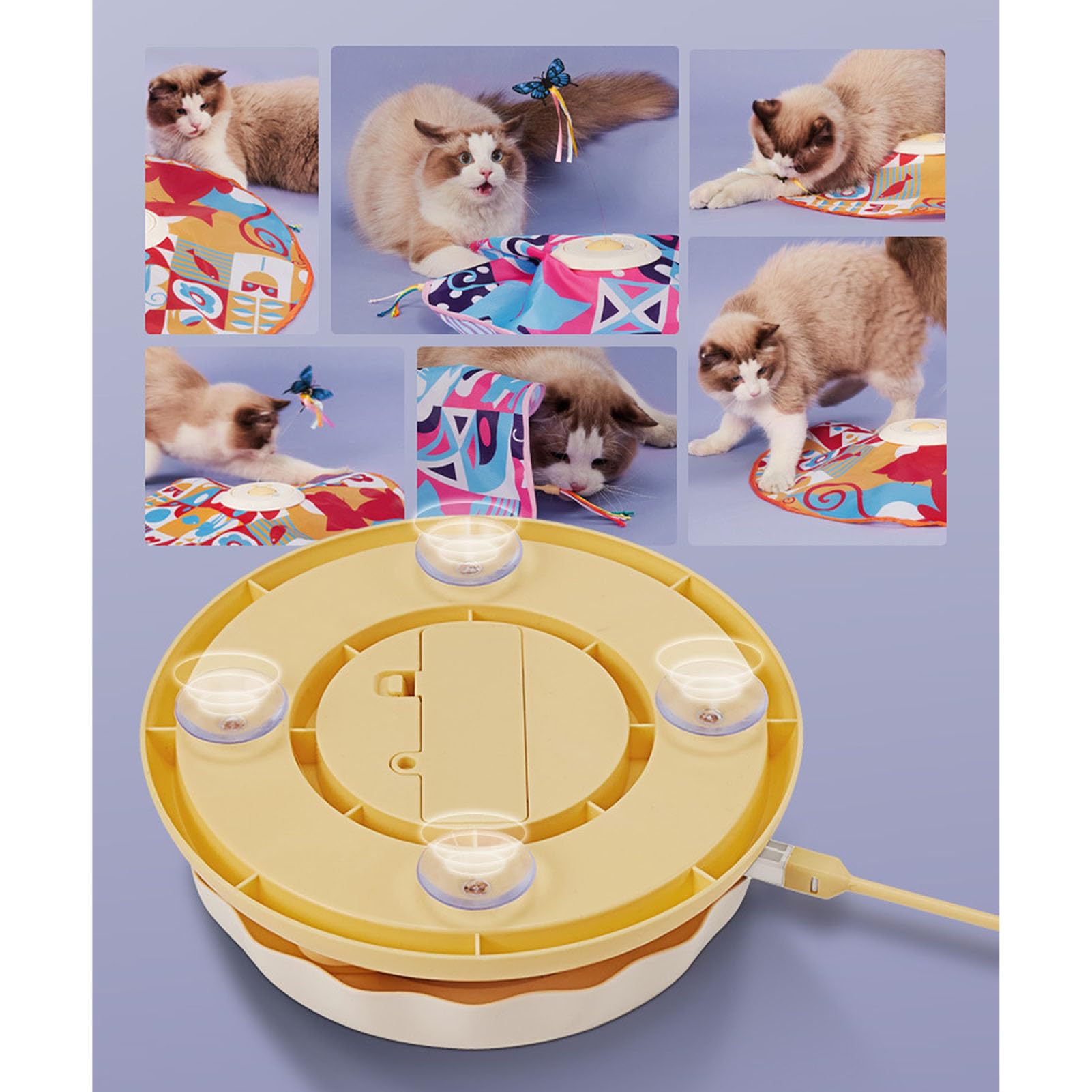 Fabater Automatisches Katzenspielzeug, Spannendes Interaktives Spiel für Katzen und Kätzchen, Mehrere Modi aus Polyester für Zuhause, rutschfest – Geeignet für Vielbeschäftigte Katzenbesitzer