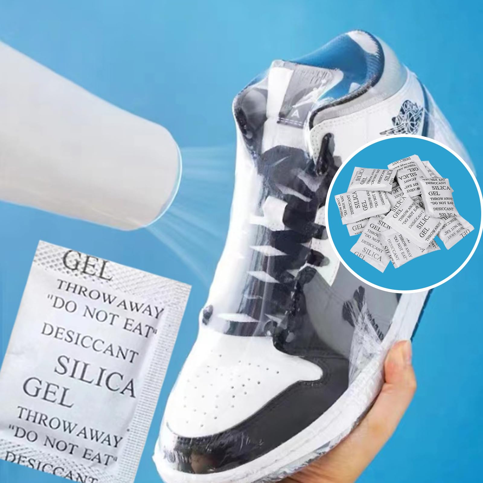 100 Silica gel bolsitas 1g, Gel de Sílice Deshumidificador Desecante, Bolsas de Silice Antihumedad, Bolsas De Gel De SíLice Sachets Desecante para Deshumidificar Ropa, Comida