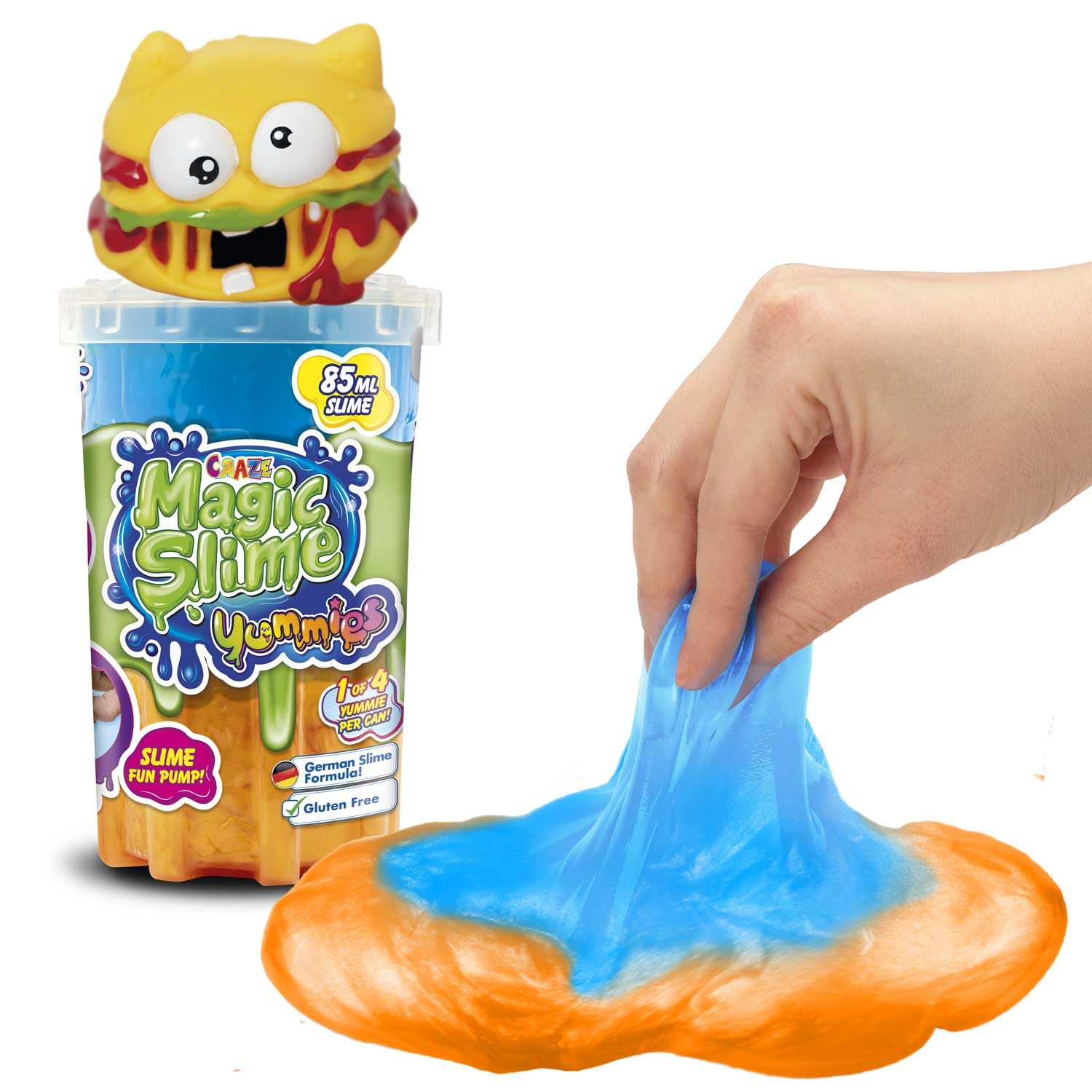 Craze Magic Slime YUMMIES | Melma per bambini in colori al neon con diversi caratteri di aspirazione, set sottile in barattolo da 85 ml, melma colorata per bambini senza lasciare residui