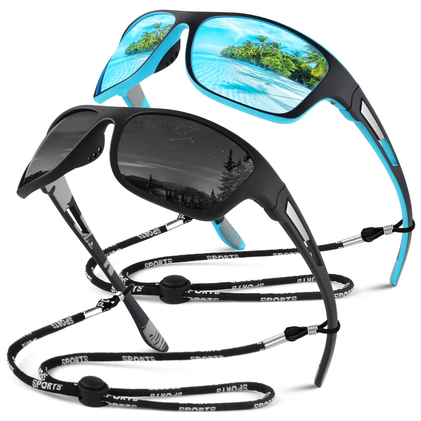 Sunier Gafas de Sol Hombre Mujer Polarizadas Deportivas Gafas de Sol Conduciendo Pesca Ciclismo Protección 100% UV400