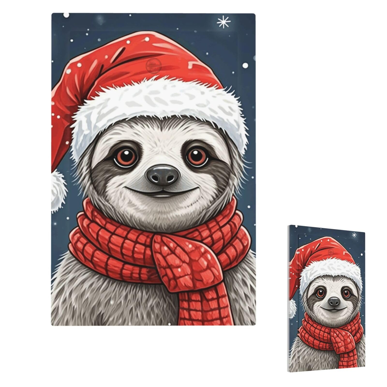 Fekiloot Single Blank Christmas Sloth Wall Plate Cover Modern Decorative 1 Gang Light Switch Cover Unbreakable Receptacle Outlet Covers For Living Room Bedroom Home Decor