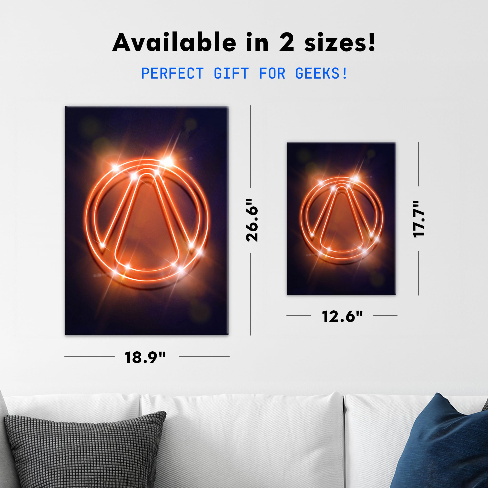 Displate Metall poster Borderlands Vault Neon Wandkunst Deko Größe L | Bild Plakate für Schlafzimmer Dekor, Geschenke. Magnetische Befestigung Wandposter, Wanddeko. Metall Wandkunst.