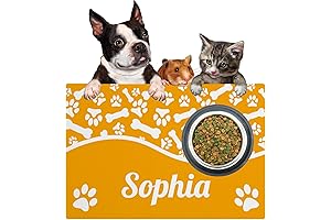 Personalized Dog Food Mat with Custom Name and Photo