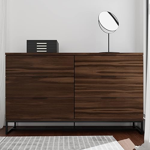 Miniatura 13 de Edenbrook Preston - Mesita de noche con 1 cajón, baúl de almacenamiento, diseño moderno, fácil montaje, caoba rústica Caoba rústica,Negro -,Madera