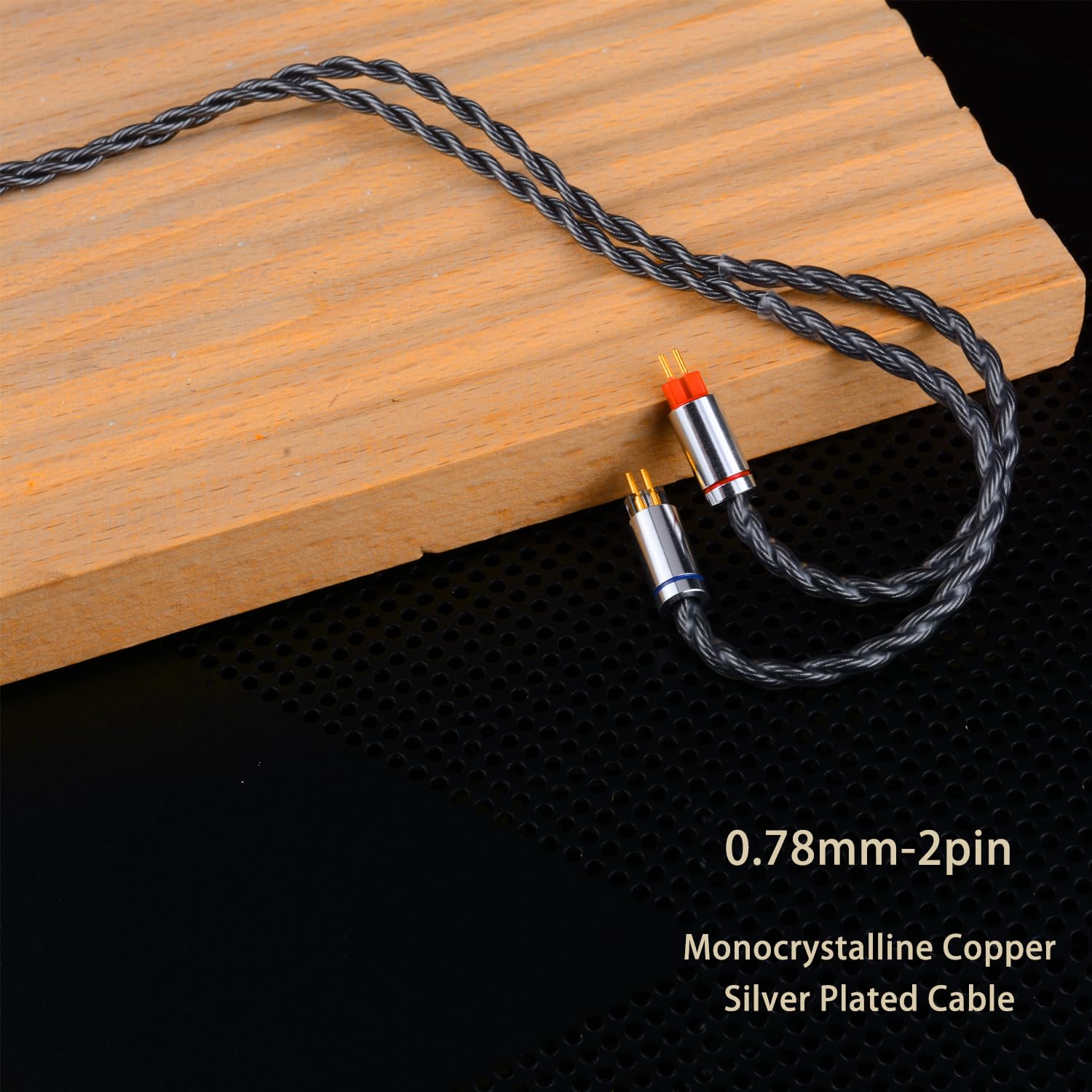 FAAEAL IEM Cable, 8N Monocrystalline Copper Silver Plated Cords, 1.3m in Ear Monitor Cable for BL03 K&Z ZS10 AS10 AS16 TRN V90 C12 etc 4.4mm Plug(0.78mm-2pin 4.2ft)