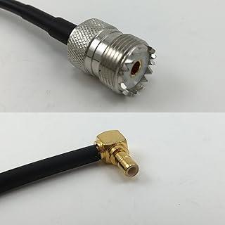 12 inch RG188 SO239 UHF Female to SMB MALE ANGLE Pigtail Jumper RF coaxial cable 50ohm Quick USA Shipping