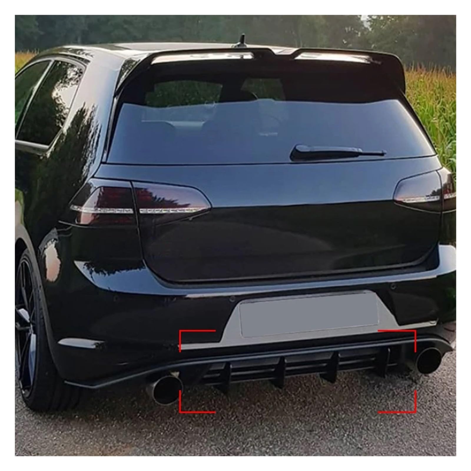 Ramka dyfuzora tylnego zderzaka samochodowego, pasuje do Volkswagena, Golfa, MK7.5 GTI, wspornik 4-żebrowy, klapa bagażnika tylny dyfuzor podwozia samochodu