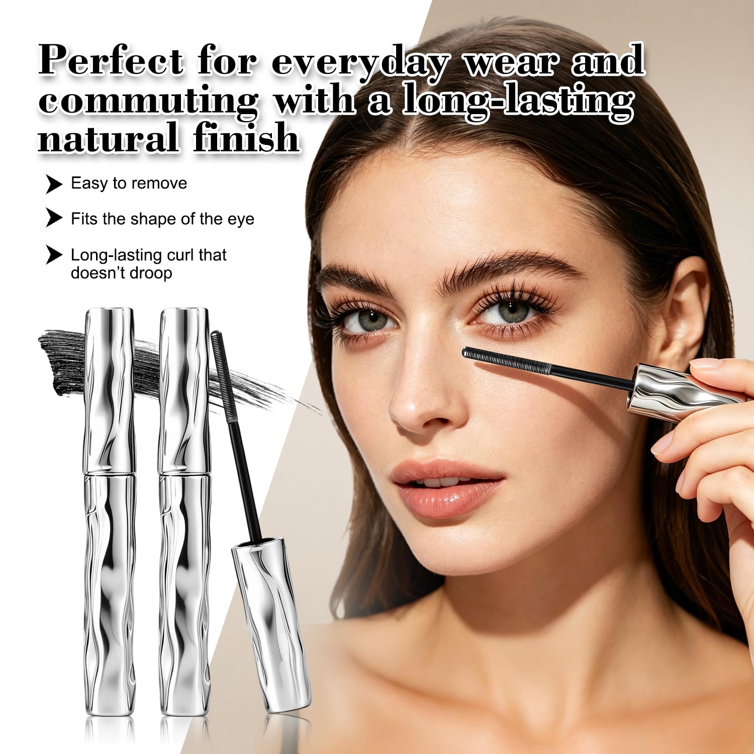 C36-Leicht Auftragbar Schwarze Mascara Wimperntusche für Meisten Menschen | Wimperntusche Klumpenfreie Textur, Optische Wimpernverlängerung, Komfortabel, Geeignet für Makelloses Augenmake-Up
