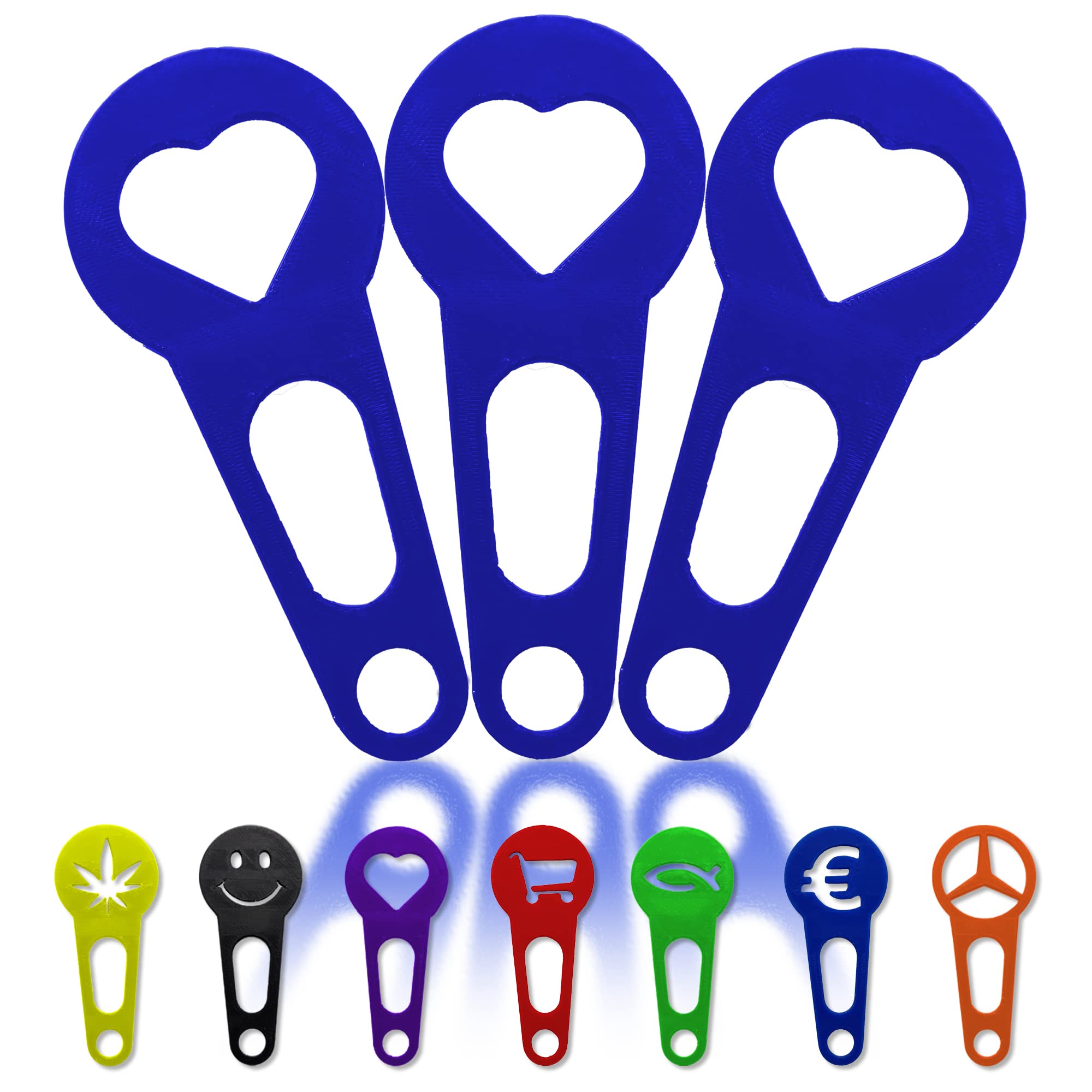 OnAir 3x shopping cart chip that can be removed immediately as a key chain; 3 pieces in a set shopping cart release shopping cart unlocker; handmade 3D printing (Heart