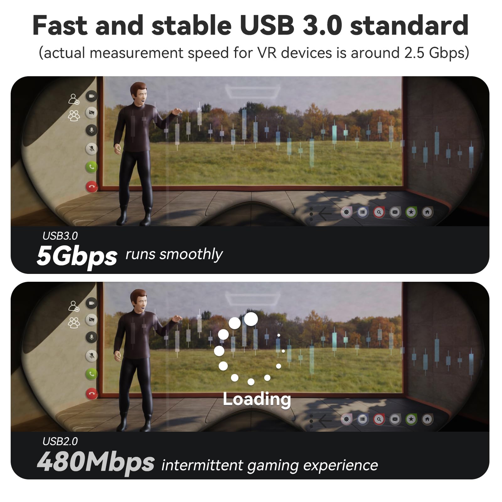 ELUTENG Cavo Link a 90 gradi da 5M per Meta Oculus Quest 3/2 Pro/Pico 4 Cavo da USB 3.0 a Type-C Cable per Cuffie VR e PC da Gioco Cavo di Collegamento con Trasferimento Dati 5Gbps Accessori PC Steam