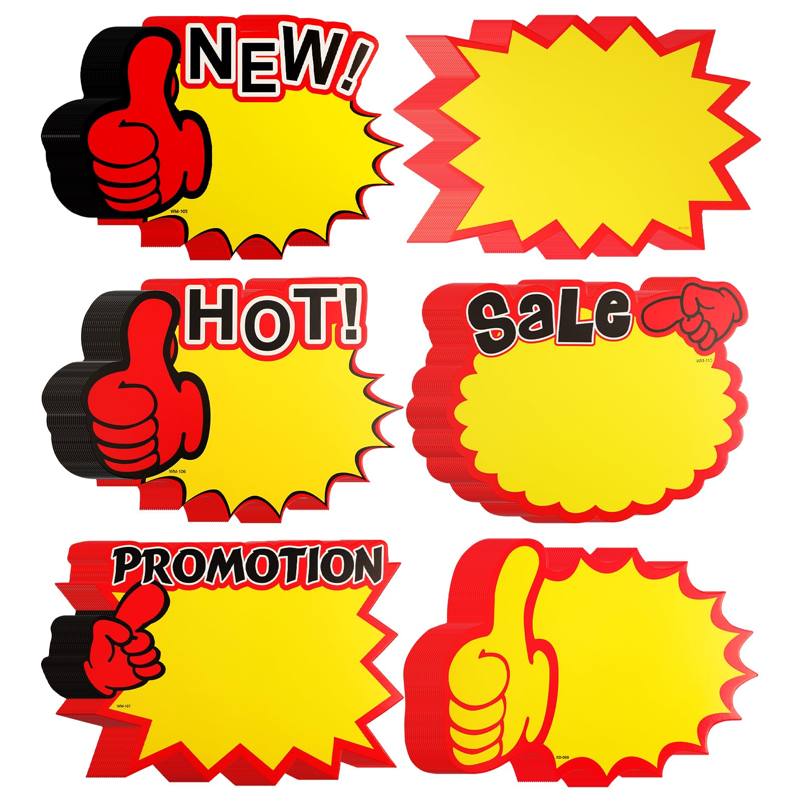 Retail Sales Signs,120 Pcs Promotion Price Tags Single-Side Printing Blank Star Burst Sales Price Label Tags for Supermarket,Shop,Retail Store (18x13.5cm)