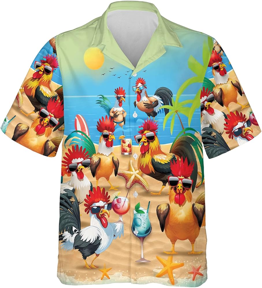 rooster dress shirt Retro Rifle - Men's Button Down
