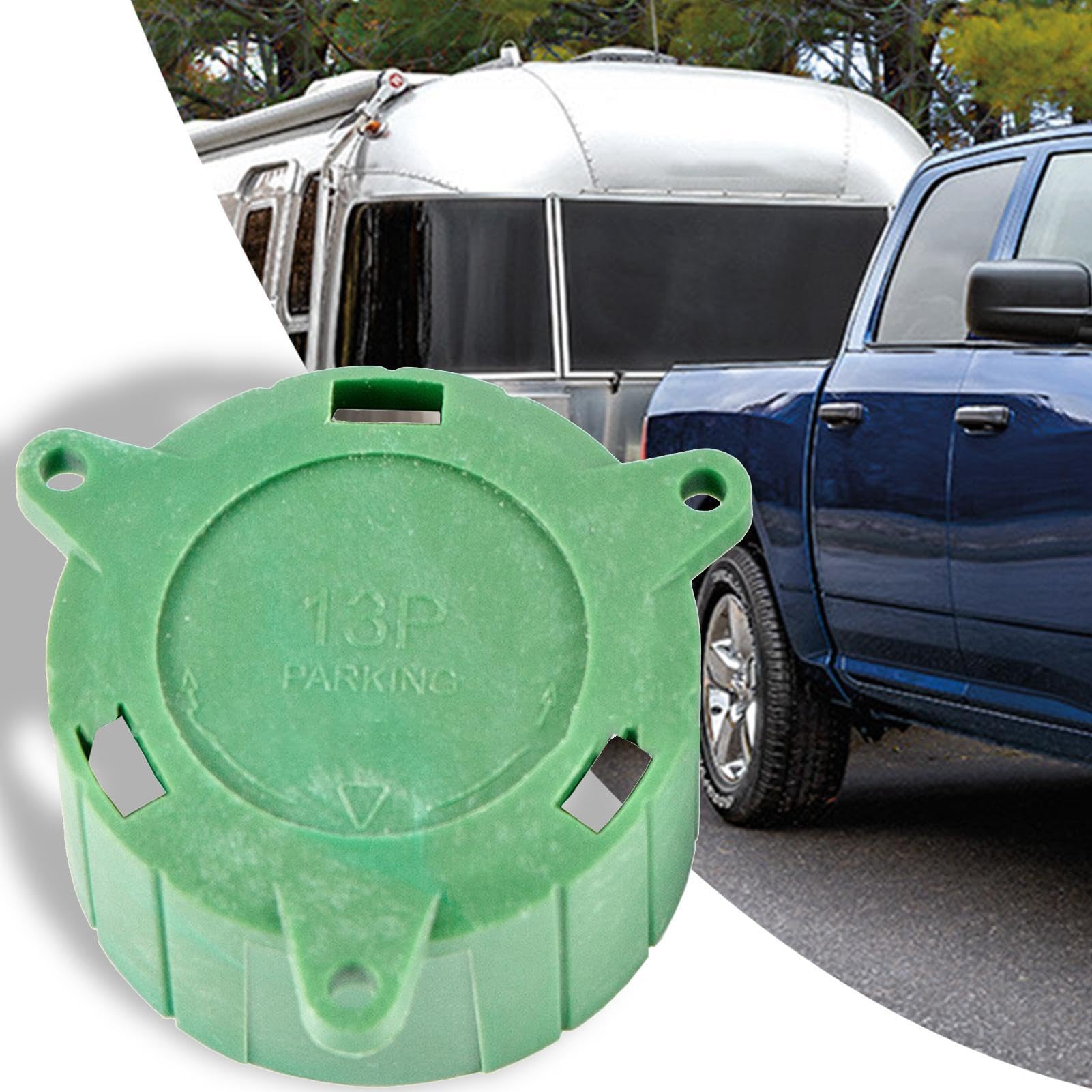 2 Cache-prises Remorque 13 Broches Verts - Protection étanche Pour Connecteur, Facile à Installer, Lot De 2