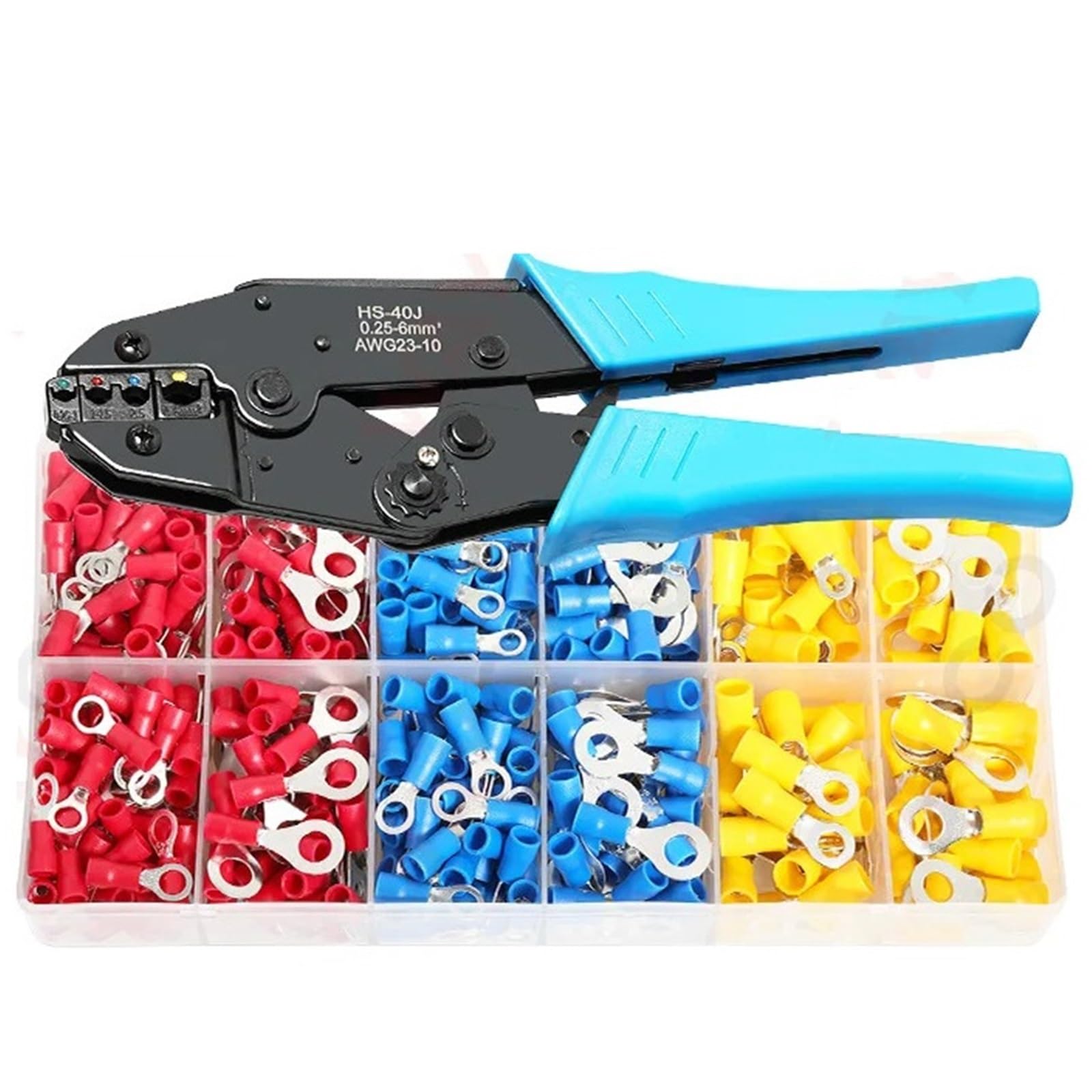 Cosse A Sertir Connecteur D'épissure D'extrémité De Câble Électrique, 460 Pièces M4 M5 M6, Anneau Pré-isolé, Borne À Sertir, Cosse Virole(460PCS-HS40J)