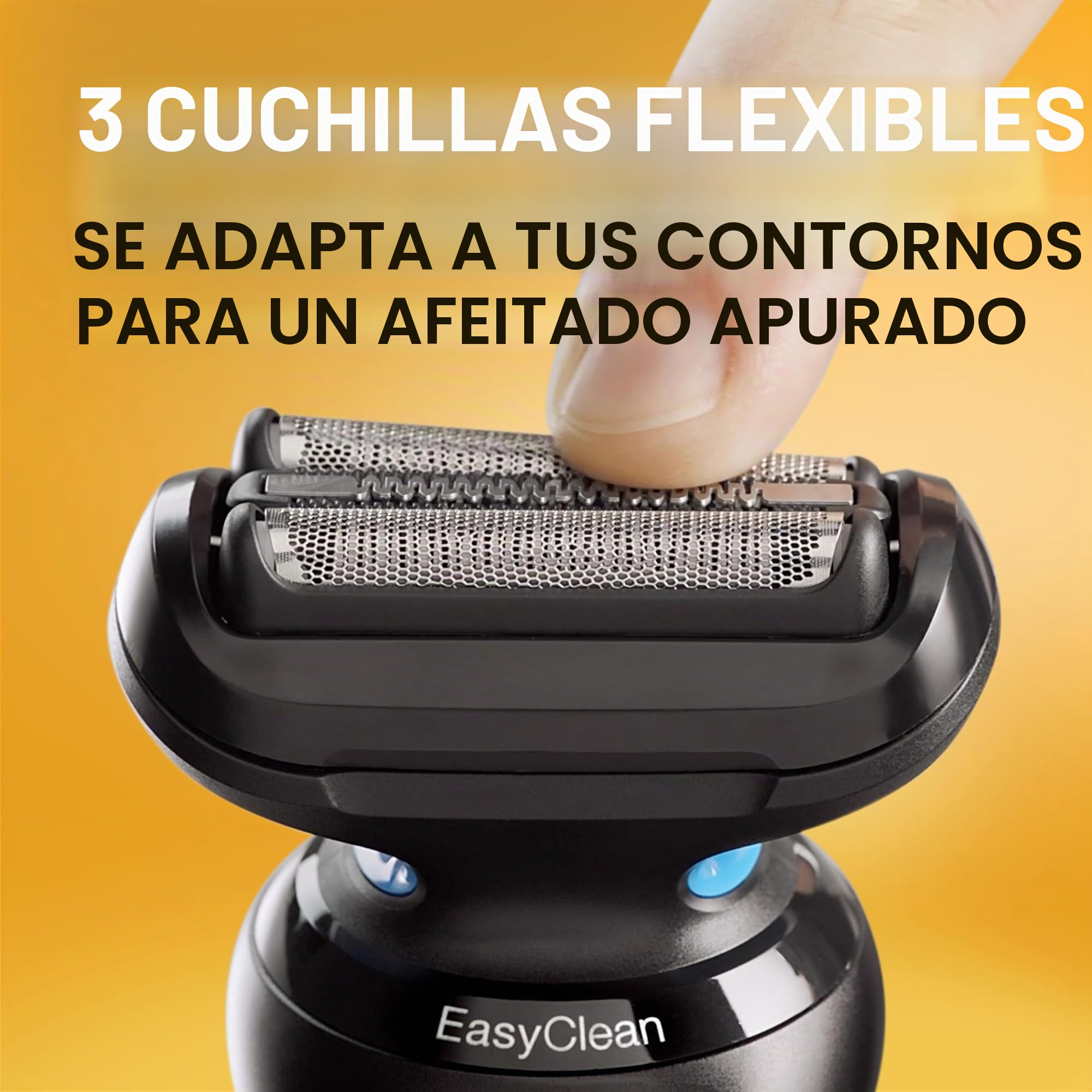 Braun Afeitadora eléctrica para hombre, serie 5 5118s, afeitado húmedo y seco, modo de afeitado turbo, afeitadora de aluminio, diseñada en Alemania, con recortadora de precisión, azul