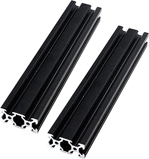 Woogim 2 PCS 200mm 2040V European Standard Anodized Black Aluminum Profile Extrusion Linear Rail for 3D Printer and CNC DIY Laser Engraving Machine